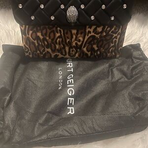 Kurt Geiger Leopard rhinestone Kensington bag